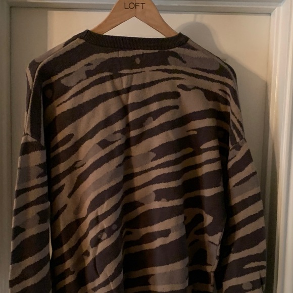 Zara Men's Crewneck Sweater in Black and Brown Stripes - Picture 3 of 3